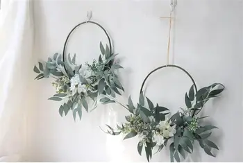 Nou stil Nordic Cununa ușă decor flori Artificiale Răchită planta Ghirlande de Nunta de Decorare perete Fundal decor Acasă