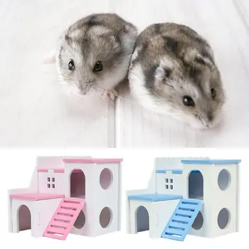 Lemn Hamster Casa Ascunzătoarea Exercițiu Jucării Mouse Rat Animale Mici, Mesteca