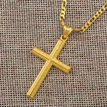 Anniyo Femei Crucea de Aur de Culoare Farmecul Colier Pandantiv pentru Barbati de Moda Christian Fabrica de Bijuterii en-Gros Crucifix Dumnezeu #066102