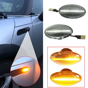 2 buc Masina de LED-uri Dinamice Partea Repetor Indicator Curge Lumina de poziție Laterale Semnal, Lampa pentru BMW Mini Cooper R50 R52 R53 02-08