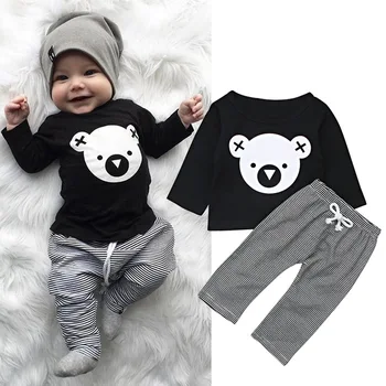 Băiețelul De Îmbrăcăminte Seturi De Desene Animate Koala Maneca Lunga T-Shirt, Blaturi +Dungi, Pantaloni Copii, Haine Băiat Copil Nou-Născut Haine De Moda