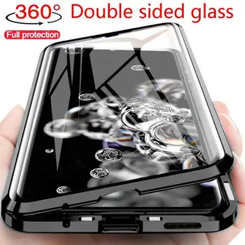 360 Protecție Completă Magnetice Caz Pentru Samsung A71 A51 M21 A21S M30S A50 A70 M51 M31 S20FE A31 A41 A11 față-verso de Sticla Cazuri