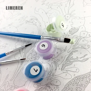Noi DIY Pictură în Ulei De Numere de Colorat Desen De Numărul Mână Imagine Pictat Vopsea de Ulei Decor Acasă Frumusete Si Leu