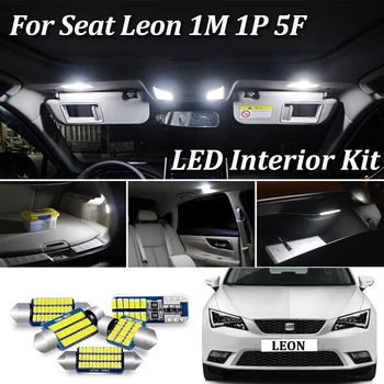 Alb Canbus fara Eroare Pentru Seat Leon 1 2 3 1M 1P 5F LED interior Hartă Dom Oglindă lumina Portbagaj Kit (1999-2018)