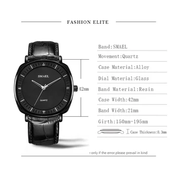 SMAEL Nou de Lux de Brand de Ceas din Piele Cuarț Bărbați Business Casual Sport Ceasuri Barbati Ceas Unic Om de Cadouri Ceasuri Reloj Hombre