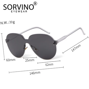 SORVINO Retro Supradimensionate Pilot ochelari de Soare Femei 2020 90 de Lux de Brand Designer de Mare Doamnă fără ramă Aviației Ochelari de Soare Nuante SP255