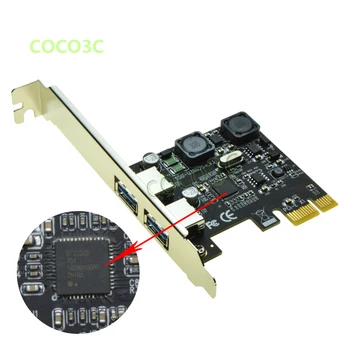 Chipset-ul NEC720202 Superspeed 5Gbps 2 porturi USB 3.0 PCI-e Card de Controler PCI Express extern USB3.0 Adaptor