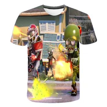 2020 Fata de Înaltă Calitate Cifra de Desene animate Original Plante Zombie Război Print T-shirt Copii de Groază Zombie Film 3D Maneci Scurte