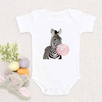 Nou Stil Ropa Bebe Copilul Romper Casual Nou-născuți Salopete Amuzant Zebra Suflare Bule Print-Piese 0-24M pentru Sugari Bodysuit