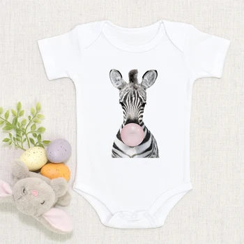 Nou Stil Ropa Bebe Copilul Romper Casual Nou-născuți Salopete Amuzant Zebra Suflare Bule Print-Piese 0-24M pentru Sugari Bodysuit