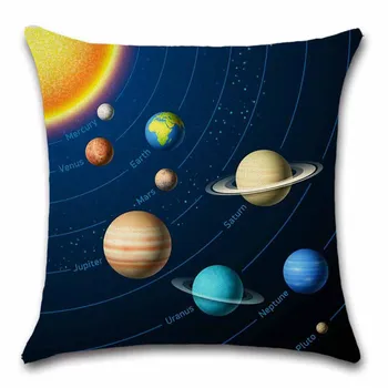 Opt planete din sistemul solar pentru copii cadouri imprimate față de pernă Scaun canapea scaun Decor Acasă prieten prezent față de Pernă