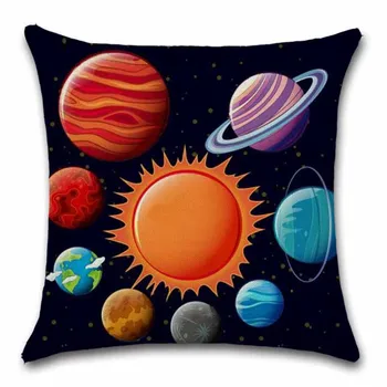 Opt planete din sistemul solar pentru copii cadouri imprimate față de pernă Scaun canapea scaun Decor Acasă prieten prezent față de Pernă