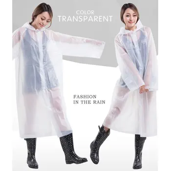 Femei de moda EVA Transparent Pelerina de ploaie Poncho-ul Portabil de Mediu Lumina haină de Ploaie Lungă de Utilizare Haina de Ploaie Hogard