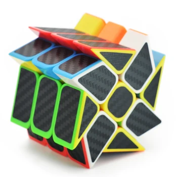 3pcs Lefun Moară de vânt Axa Fisher Cube Original Viteză Magie Stickerless cu Negru Autocolante Cubo Magico Puzzle Cub