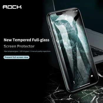 Rock ip11 pro Noi, Fagure de miere Praf-dovada Ecran de Sticlă Protector Pentru iphone 11 pro max Plin Temperat Pahar Ecran Protector de Film