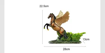 Antic cal zburător arta Modelul Pegasus Rack de Vin opera de arta Rack petrecere cabinet Sculptura Acasă Decorare Accesorii A0529