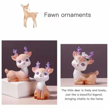 2021 Cerb Desene Animate Cafeniu Miniaturi, Figurine Zână Grădină Gnome Moss Cadou Rasina De Artizanat Acasă Ornamente Decor, Cadouri De Vânzare Fierbinte