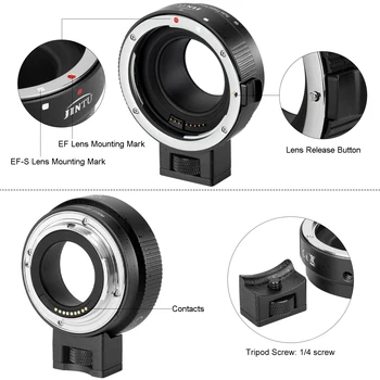 JINTU Obiectiv adaper EF-EOS M Mount Inel Adaptor pentru Canon EF EF-S Lens pentru EOS-M aparat de Fotografiat Digital