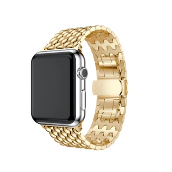 Noul Dragon benzi de oțel pentru apple watch Seria 1 2 banda de ceas din oțel inoxidabil curea 42mm cu adaptoare Negru si Argintiu bratara