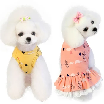 Moda Bumbac animale de Companie Haine Drăguț de Fructe Model de Rochie T-shirt Iubitorii de Costum Mici și Mijlocii Cat Haine de Câine Animal de casă Supplies Câine Fuste