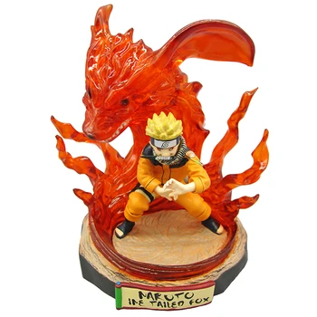 18cm Anime Naruto Shippuden Acțiune Figura Uzumaki Naruto Nouă Coadă de Foc Taileo Fox Ver PVC Model Copii Decor Cadou Jucarii Papusa