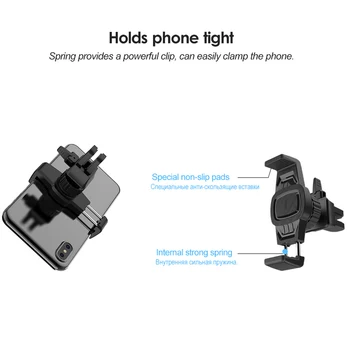 HOCO Masina cu Suport pentru Telefon de Aerisire Monut Suportul Universal 360 de Grade, Reglabil in Suport Auto Pentru iPhone X Samsung S9 Xiaomi