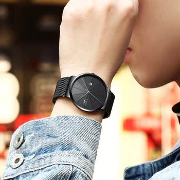 ONOLA brand simplu Mens ceasuri calendar rezistent la apa Casual Moda ceas de mână de aur negru relogio masculino