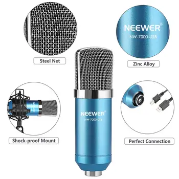 Neewer NW-7000 Studio Microfon Profesional și NW-35 Suspensie Foarfeca Brațul Sta Kit pentru Înregistrare Sunet Microfon Pentru PC