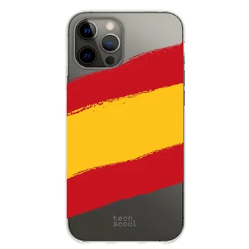 FunnyTech®Iphone 12 cazul Pro Max l steagul Spaniei transparent
