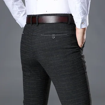 ICPANS 2019 Bărbați Stretch Carouri Pantaloni Casual pentru Bărbați Patru Sezoane de Înaltă Calitate de Afaceri Pantaloni Barbati pantaloni Pantaloni Drepte