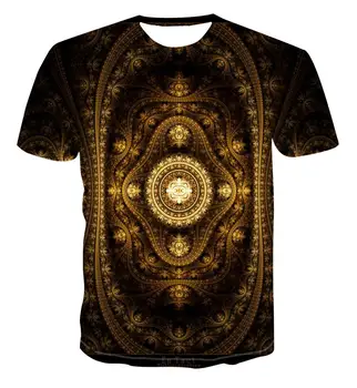 3D simplu nou moda de culoare geometrie stiva psihedelice creative de design t-shirt pentru bărbați versatil rece unic print frumos