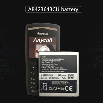 YKaiserin AB423643CU 690mAh Baterie de Telefon Pentru SAMSUNG X828 D830 D838 E840 E848 F589 F639 U100 U108 U308 U600 U608 X820 Baterie