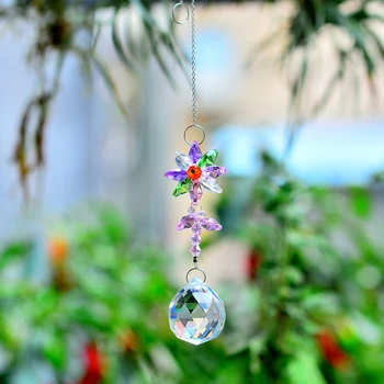KaiNai Grădină Suncatcher Flori Deco Curcubeu Filtru de agățat prisme de cristal geam cristale acasă decorare design original cadouri