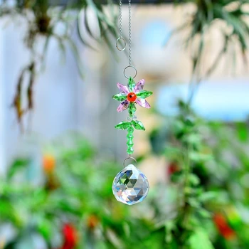 KaiNai Grădină Suncatcher Flori Deco Curcubeu Filtru de agățat prisme de cristal geam cristale acasă decorare design original cadouri