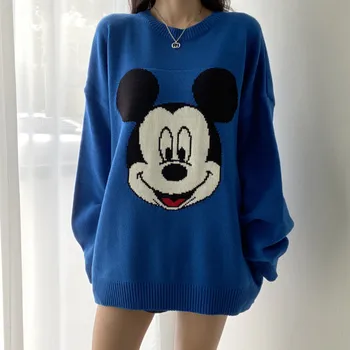 2020 Disney Pulovere Mickey Mouse-ul de Moda pentru Femei Pulovere Albe, Roz Topuri Pierde O-gât de Toamna cu Maneci Lungi de sex Feminin Casual, Pulovere