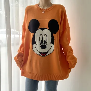 2020 Disney Pulovere Mickey Mouse-ul de Moda pentru Femei Pulovere Albe, Roz Topuri Pierde O-gât de Toamna cu Maneci Lungi de sex Feminin Casual, Pulovere