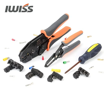 IWISS Sertizare Instrument Kituri cu Sârmă Stripteuză și Tăietori de Cablu Potrivit pentru Non-Izolate & Cablu Izolat End-Mâneci Terminale