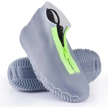 Nou 1 Pereche Impermeabil Pantof Acoperă Reutilizabile Pliere Nu-Alunecare Silicon Ploaie Pantof Acoperă Cu Fermoar În Aer Liber Pantofi Protectori