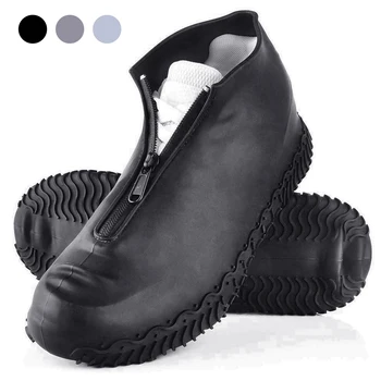 Nou 1 Pereche Impermeabil Pantof Acoperă Reutilizabile Pliere Nu-Alunecare Silicon Ploaie Pantof Acoperă Cu Fermoar În Aer Liber Pantofi Protectori