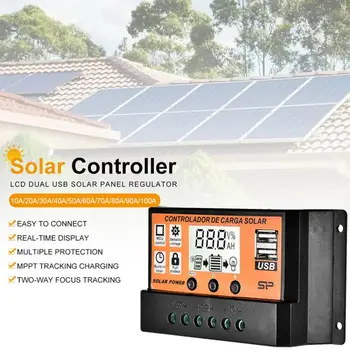 Energia solară Solar Charge Controller Dual USB 12V/24V Auto Panou Solar de Încărcare a Bateriei Controlere de Tensiune Regulator MPPT/PWM