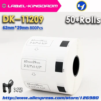 50 Refill Role Compatibile DK-11209 Eticheta 62mm*29mm 800Pcs Compatibil pentru Brother Imprimantă de Etichete Hârtie Albă DK11209 DK-1209