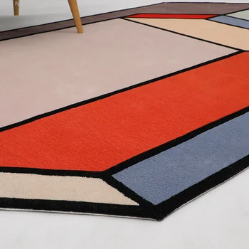 Acrilic living geometrice covor alfombras para la sala moderna faux blana Mână covor cu Smocuri covor camera de zi