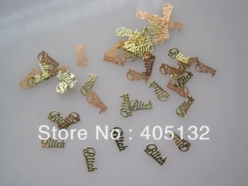 Aprox. 1000pcs/sac de Aur de Metal CURVA Scrisoare de Design Non-adeziv Metal Felii de Decorare Arta de Unghii MS-207-2