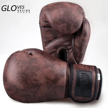 De ÎNALTĂ Calitate Adulți Femei Bărbați Mănuși de Box Respirabil PU Piele Lupta MMA Sanda Echipamente de Formare 8-12 oz