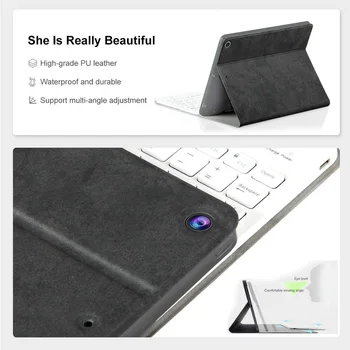 Tastatură Piele Caz pentru iPad 10.2 inch cu Tastatura fãrã Fir Bluetooth USB Magnetic Capac Tastatură cu Suport pentru Pix