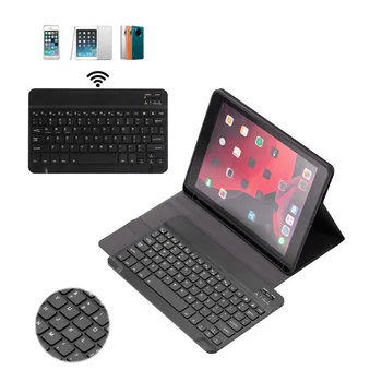 Tastatură Piele Caz pentru iPad 10.2 inch cu Tastatura fãrã Fir Bluetooth USB Magnetic Capac Tastatură cu Suport pentru Pix
