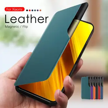 360 Smart Magnetic Flip Caz de Telefon Pentru Xiaomi Poco X3 NFC, rezistent la Șocuri Capacul din Spate pe Xiomi Mi Pocophone M3 10 Pro 10T Lite Caz