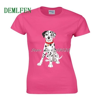 Mic Câine Dalmațian Desene animate Moda Imprimate T-shirt Femei Maneci Scurte din Bumbac Tricou Casual de Vara Tricouri Hip Hop Teuri Topuri