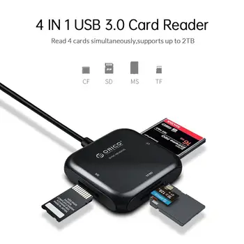 ORICO 4 IN 1 USB 3.0 Cititor de Smart Card TF CF, MS, SD Mrico Multi Cititor de Carduri de Memorie Pentru Samung Cititor de Carduri USB Adaptor SD