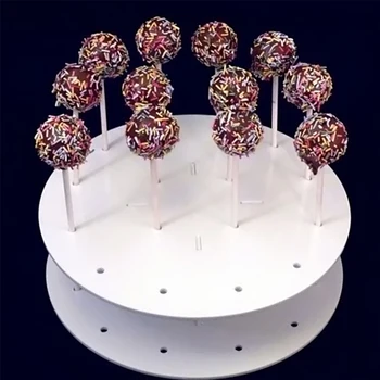 Behogar Acrilice Ceremonia de Nunta Aniversare Rotundă 16Hole Lolly Lollipop Lolly-pop Bomboane Tort Cupcake Pop Display Stand Titular de Bază